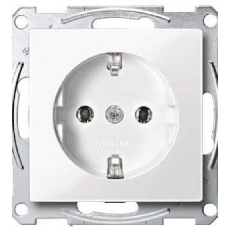 Механизм розетки SCHUKO с центр.платой полярно-белый 16А Merten, MTN2301-0319