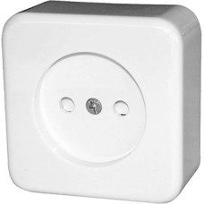 Одинарна розетка E.Next e.touch.1221.w.blister для зовнішнього монтажу біла (p043007)
