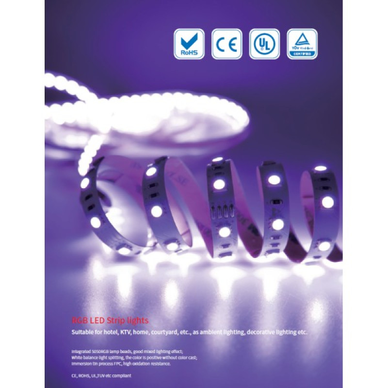 LED лента RISHANG 30-5050-12V-IP20 6.48W RGB 5м (RD0030AQ)