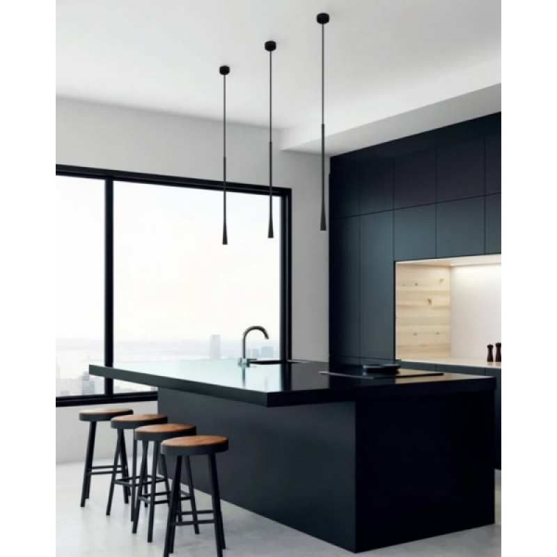 Подвесной светильник, люстра Kloodi PE-SURMA800 7W 3K BK LED 490Lm IP20 черный