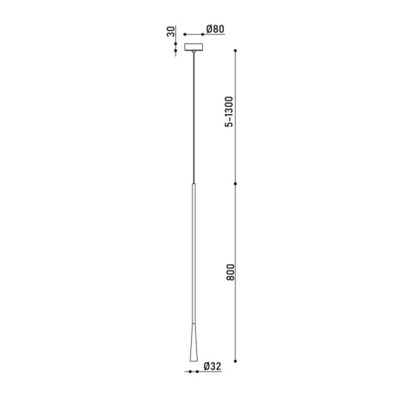 Подвесной светильник, люстра Kloodi PE-SURMA800 7W 3K BK LED 490Lm IP20 черный