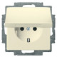 Розетка ABB Basic 55 20 EUK-92-507 с заземлением и крышкой (слоновая кость)