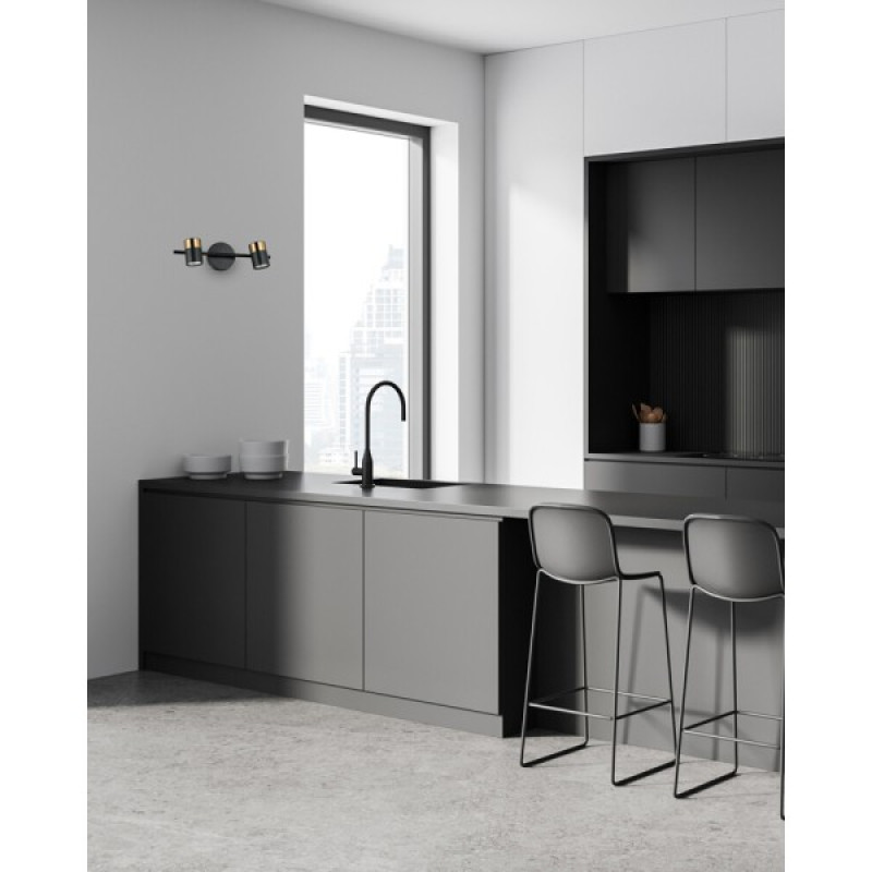 Светильник поворотный, спот Italux WL-58892-2-BK-BRO Elice GU10 2x35W IP20 черный