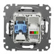 Телефонная/компьютерная розетка Schneider Electric Sedna Design & Elements RJ11+RJ45 кат. 6 UTP черная SDD114468