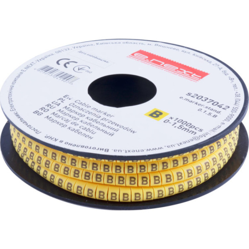 Кабельний маркер E.Next e.marker.stand.0.1.5.B 0-1,5 кв.мм B 1000шт (s2037042)