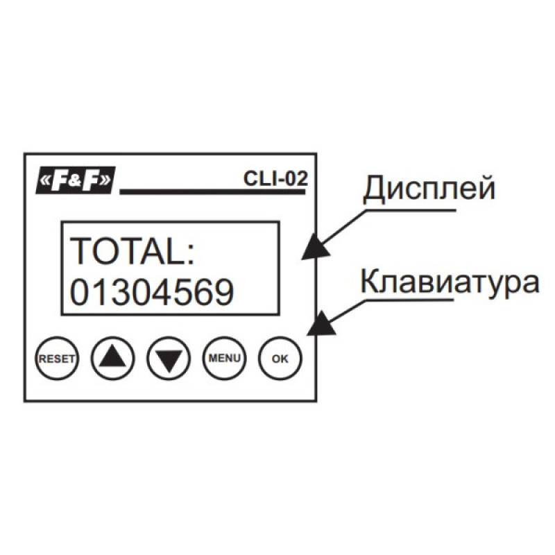 Лічильник імпульсів F&F CLI-02 24-264В AC/DC 8А