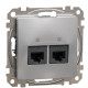 Двойная компьютерная розетка Schneider Electric Sedna Design & Elements RJ45 кат. 5е UTP алюминий SDD113452