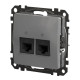 Двойная компьютерная розетка Schneider Electric Sedna Design & Elements RJ45 кат. 5е UTP алюминий SDD113452