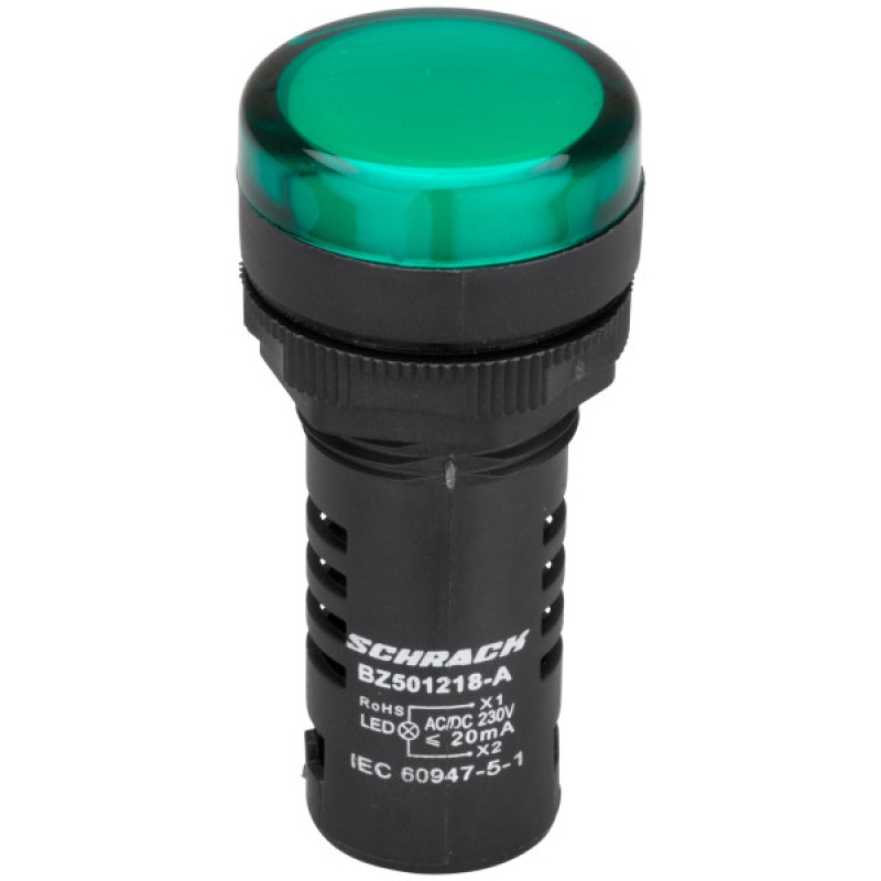 Зелений LED індикатор Schrack BZ501218B 230В AC