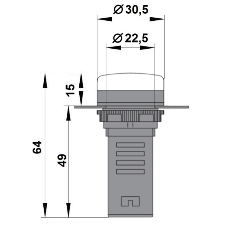 Зелений LED індикатор Schrack BZ501218B 230В AC