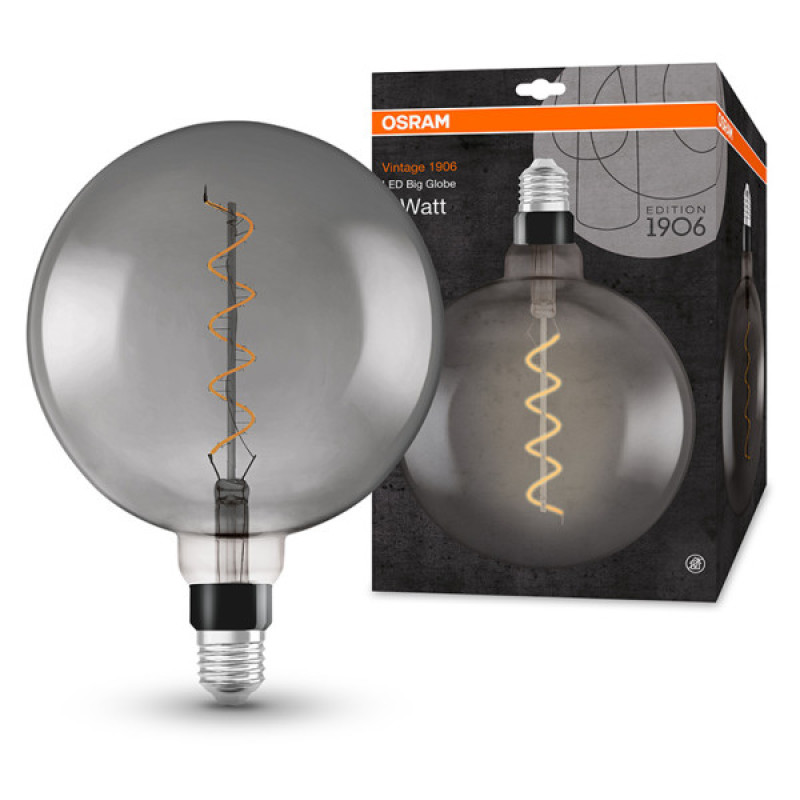 Светодиодная лампа Osram 1906 LED GLОBE 5W/818 230V FIL сіра E27 4х1 (4058075269927)