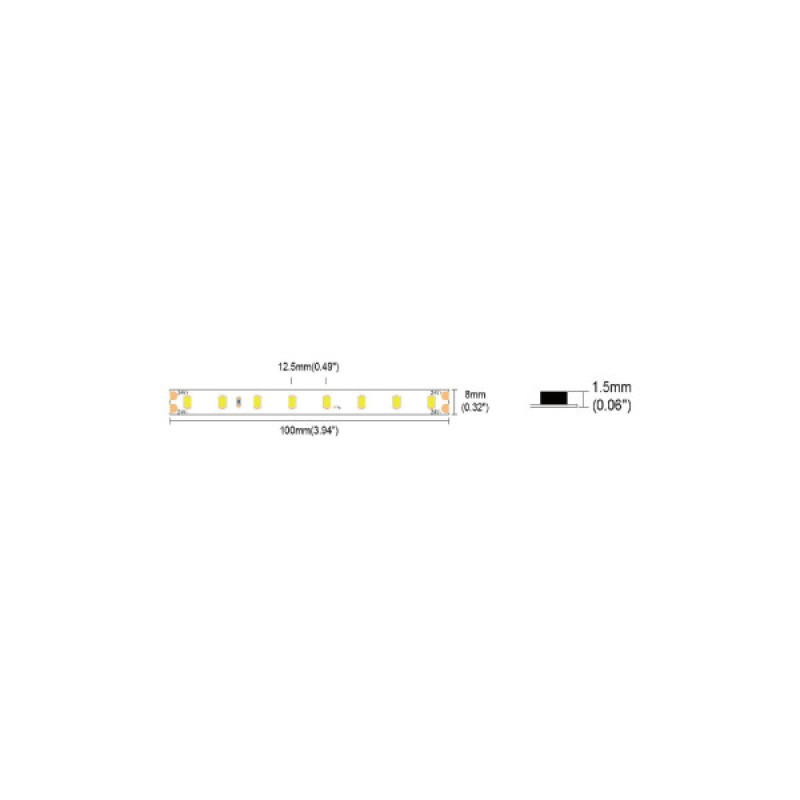 LED лента COLORS 80-2835-24V-IP20 6.6W 1035Lm 3000K 5м (DR880-24V-8mm-WW)