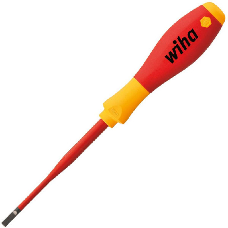 Диэлектрическая отвертка Wiha W35392 SoftFinish electric slimFix VDE SL 6,5 х150 CrVMo