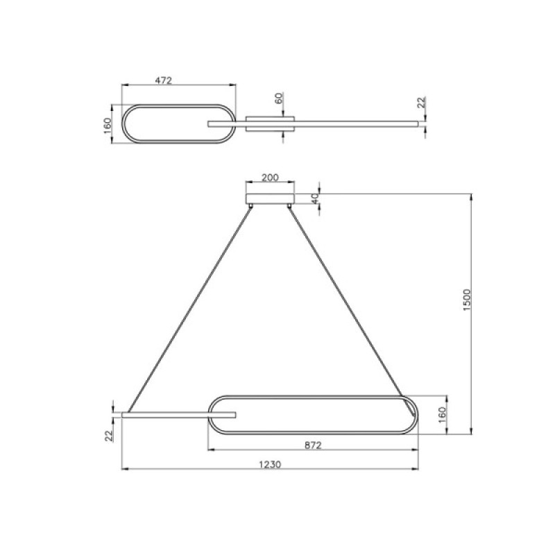 Підвісний світильник, люстра Zuma Line 5905316692961 Ravon LED 1x40W 3000K 2200Lm IP20 різнокольоровий