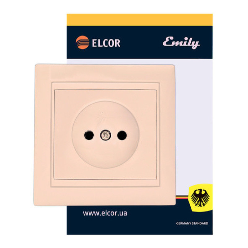 Розетка Elcor Emily 9215 (211574) без заземлення (кремовий)