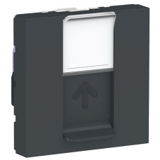 Одинарная компьютерная розетка Schneider Electric NU341554 RJ45 cat.6 UTP с полем для надписи 2М (антрацит)