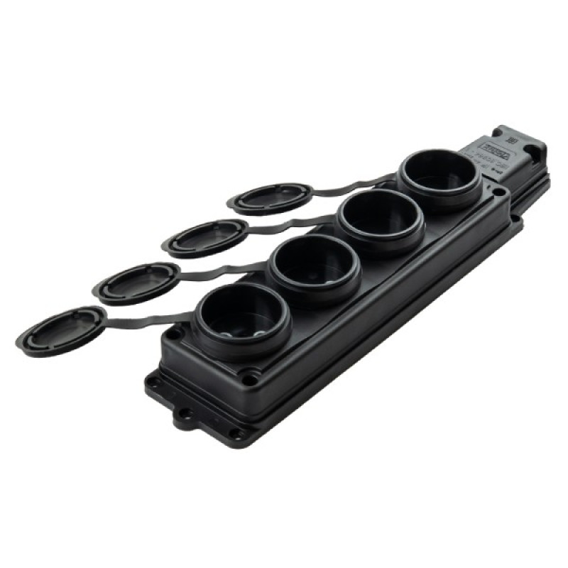 Колодка Violux каучук настенная 4-ная без заземления с крышкой IP44 ( 930720 )