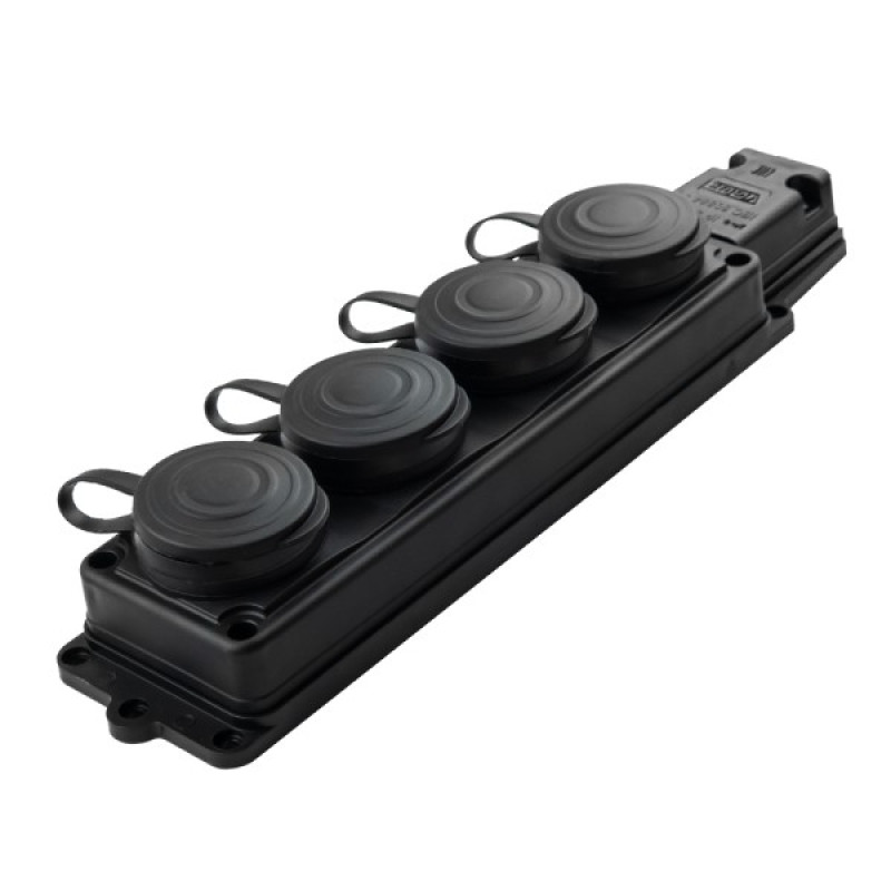 Колодка Violux каучук настенная 4-ная без заземления с крышкой IP44 ( 930720 )