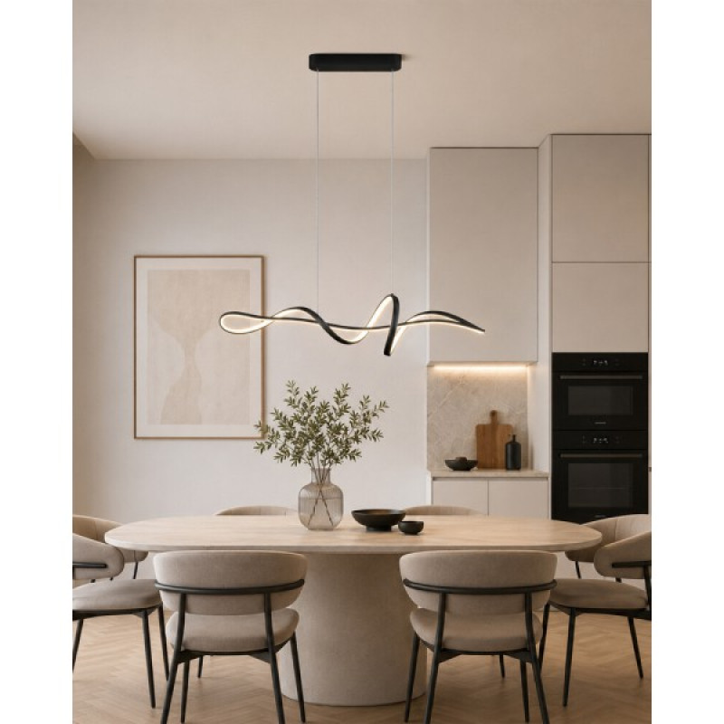 Подвесной светильник, люстра Italux PND-23523A-BK Mila LED 1x36W 3000K/4000K/6000K 2700Lm IP20 черный
