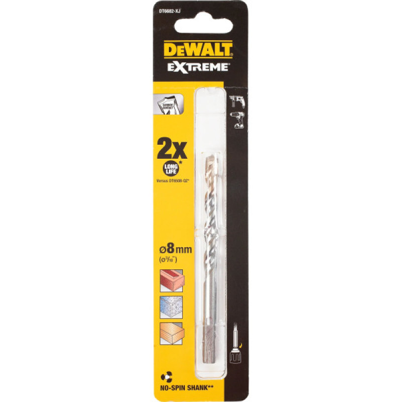 Твердосплавне свердло по бетону DeWALT DT6682 Extreme 8х120/80мм