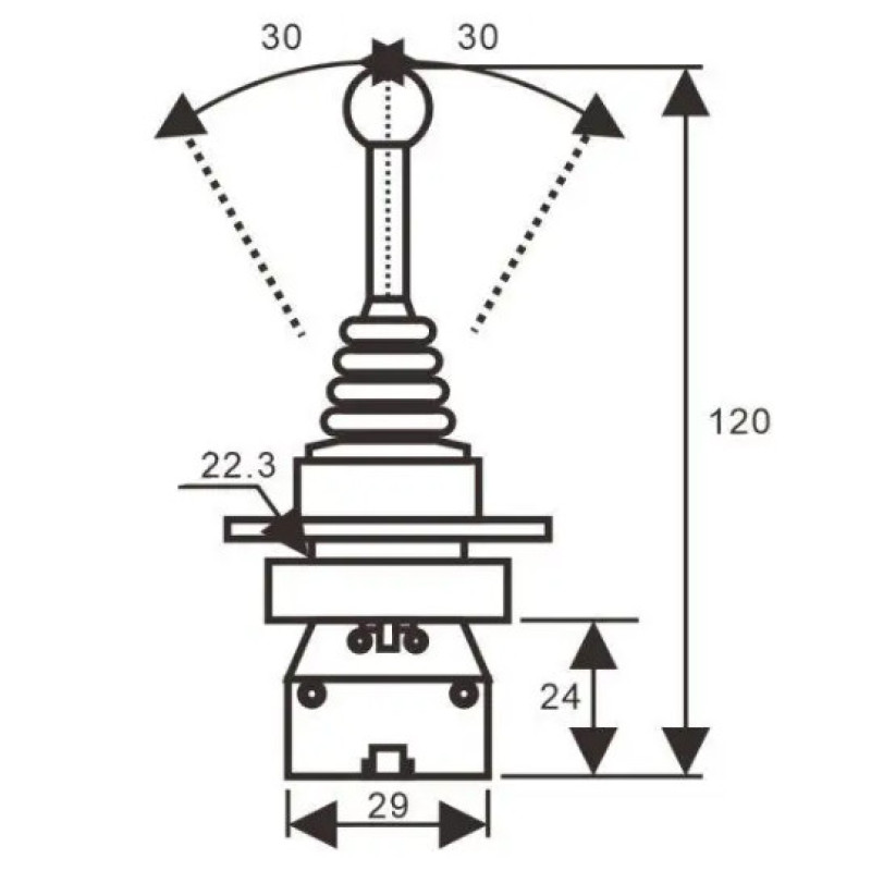 Кнопка-маніпулятор з поверненням TOSUNlux PD2-PА22 NO+NC Ø22мм AC 230/400B (6940151032793)