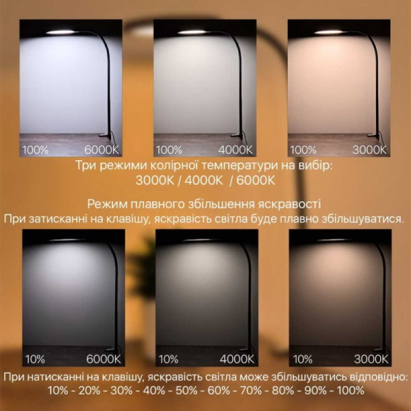 Світильник настільний LED FLEX 10W 3000-6500К білий Violux ( 541001 )
