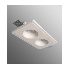 Гипсовый точечный врезной светильник Agara 01212W СВ 0055 GU5.3 2x35W IP20 белый