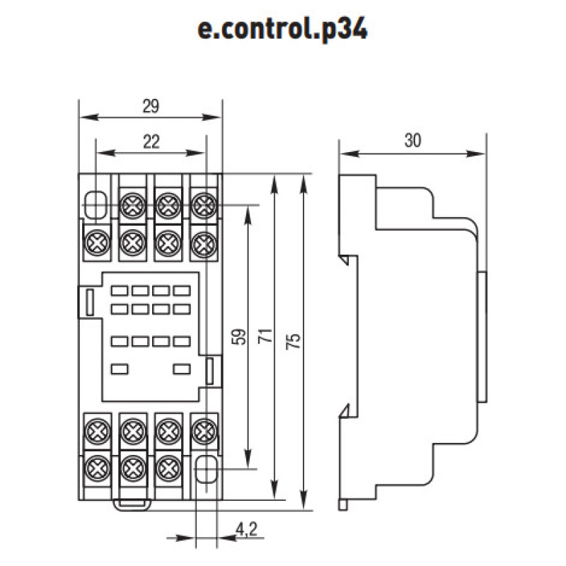 Разъем модульный E.Next e.control.p34s 3А на 4 группы контактов