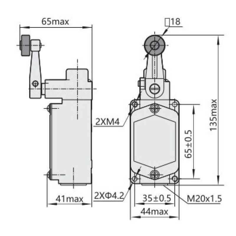 Кінцевий вимикач Chint YBLX-K1/111 з одинарним роликом (441038)