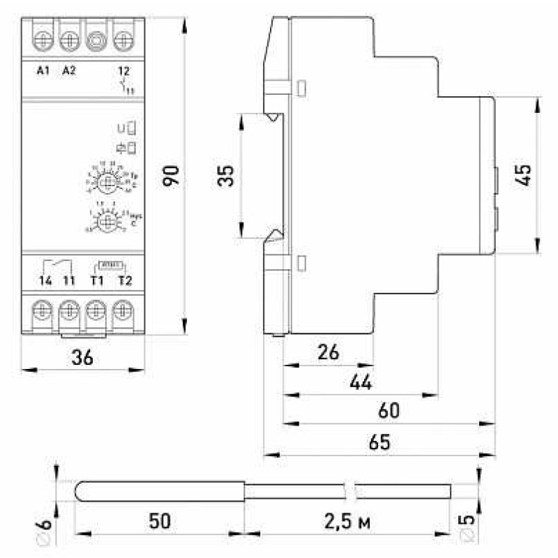 Реле контролю температури E.Next e.control.h01 16A АС/DC 24-240 -5+40°С (i0310016)