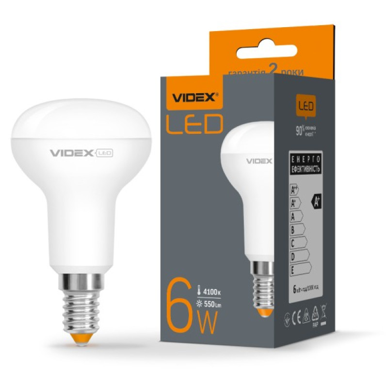 Светодиодная лампа Videx R50e E14 6Вт 4100K (VL-R50e-06144)