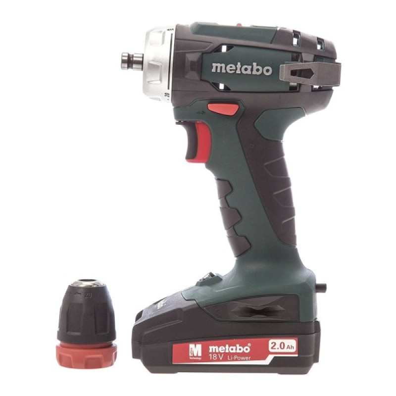 Акумуляторний шуруповерт-дриль Metabo BS 18 Quick (602217870) 18В 2x2Ah (з З/У та 9 кутовими насадками в комплекті)
