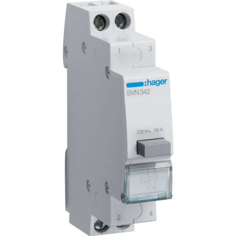 Кнопочный выключатель Hager SVN342 230В/16А 2НЗ