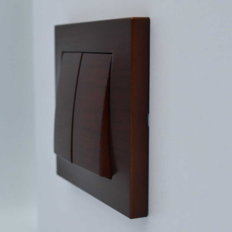 Выключатель ELBI ZENA Woodline красное дерево 2кл без рамки ( 609-012900-202 )