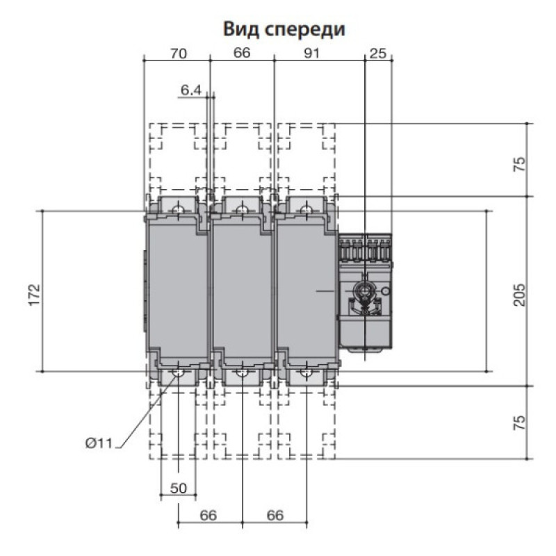 Роз'єднувач навантаження ETI 004661803 під запобіжники FLBS 400 3P («1-0» NH2 400A)
