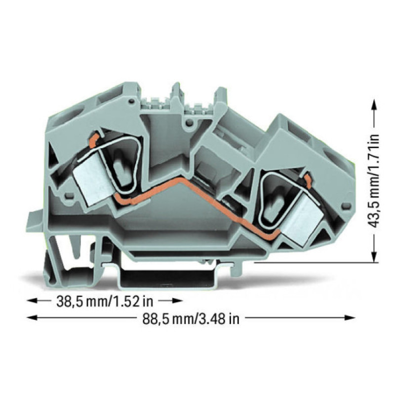 Клемма Wago 783-601 16мм² (серая)