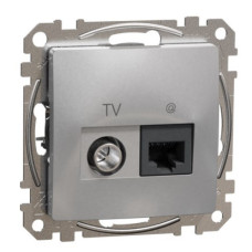 Конечная TV-розетка Schneider Electric Sedna Design & Elements + RJ45 кат. 6 UTP алюминий SDD113469T