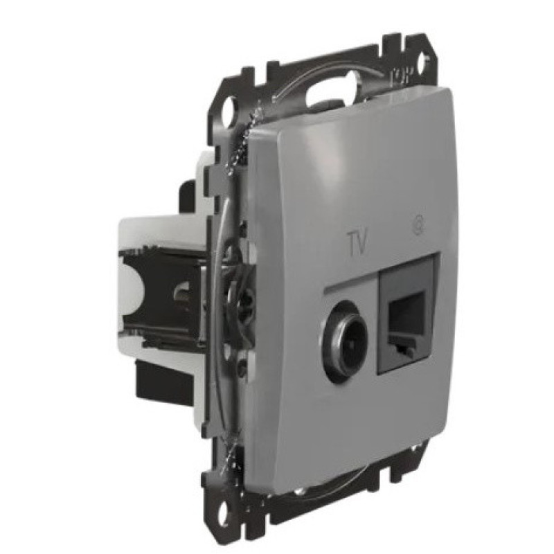 Конечная TV-розетка Schneider Electric Sedna Design & Elements + RJ45 кат. 6 UTP алюминий SDD113469T