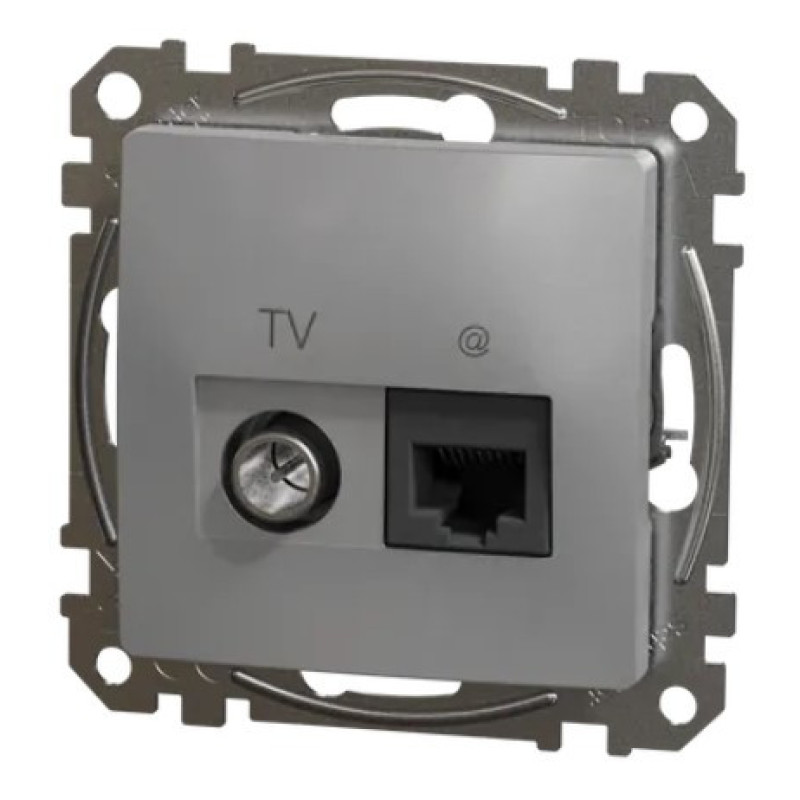 Конечная TV-розетка Schneider Electric Sedna Design & Elements + RJ45 кат. 6 UTP алюминий SDD113469T