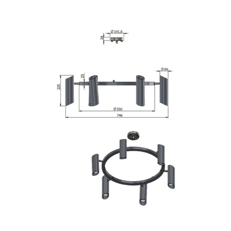 Люстра Pikart 32648-3 GU10 6x60W IP20 Белая