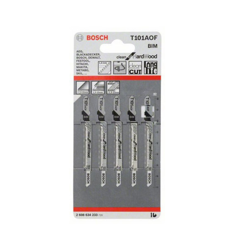 Лобзиковые пилки Bosch Т101AOF (5шт)