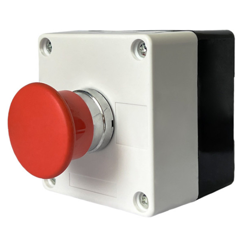 Одномісний пост керування Promfactor FP4-BOX1W5 з металевою кнопкою-грибком "STOP"