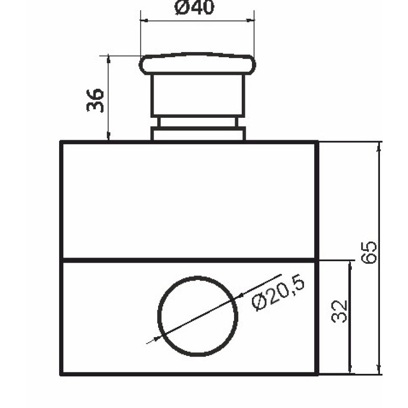 Одномісний пост керування Promfactor FP4-BOX1W5 з металевою кнопкою-грибком "STOP"