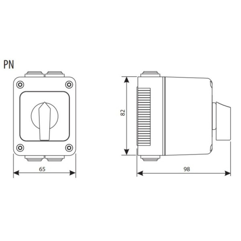 Кулачковый переключатель в корпусе ETI 004773191 CS 16 52 PN (2p «1-0-2» IP65 16A)