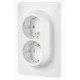 Двойная розетка Schneider Electric NU206718 (винтовой зажим) (алюминий)