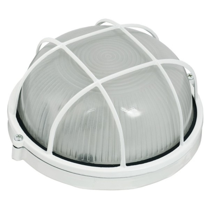 Круглый светильник TNSy НПП1302-60W-E27-IP65 с решеткой белый (TNSy5000571)