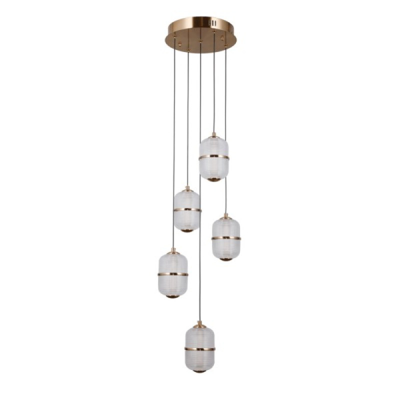 Підвісний світильник, люстра Italux PND-34375-5-HBR Alani LED 5x28W 3000K 2184Lm IP20 золотий