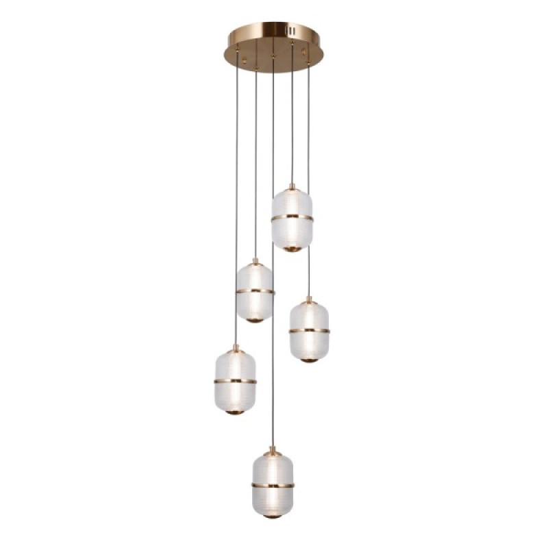 Підвісний світильник, люстра Italux PND-34375-5-HBR Alani LED 5x28W 3000K 2184Lm IP20 золотий