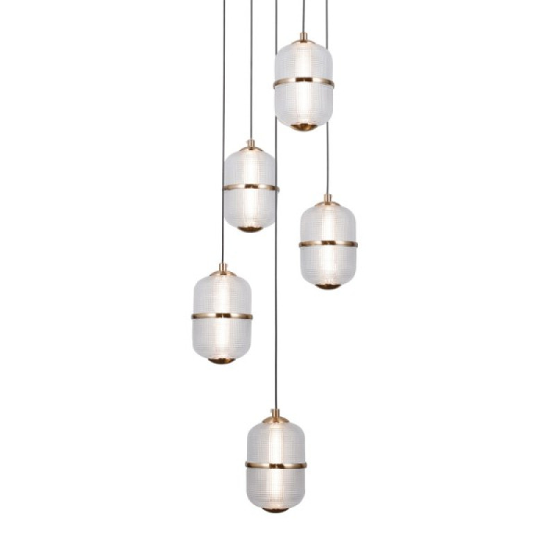 Підвісний світильник, люстра Italux PND-34375-5-HBR Alani LED 5x28W 3000K 2184Lm IP20 золотий