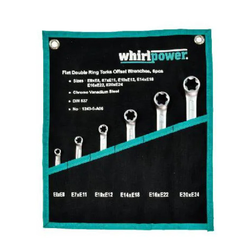 Набір торкс ключів Whirlpower 1243-5-A06 (23629) Е6-Е24 (6шт у чохлі)